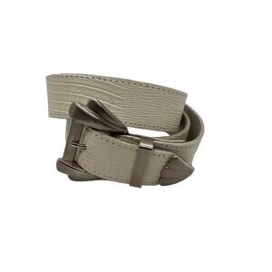 Campagnie Internationale Limited Express White Belt with‎ Silver Buckle